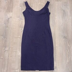 CHARLES CHANG-LIMA Textured Purple Midi Dress